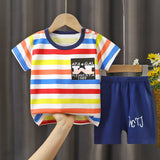 LOVEFERY Children's Summer Clothing Children's Cotton T-shirt Underwear Suit Boy Girl Baby Baby Short Sleeve Shorts One Piece Dropshipping