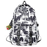 Large Capacity Schoolbag Men's Mori Personality Graffiti Printing Couple Backpack Women's Harajuku Junior High School and College Student Backpack