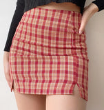 lovefery - Red Cara Plaid Skirt