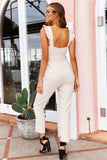 Solid Sling Belt Jumpsuit-Apricot Color