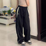 lovefery  New Y2g Retro Fashion Casual Street Hip-Hop Women's Clothing High Waist Elastic Waist Loose Sports Wide-Leg Pants