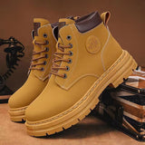 Couple Boots  Autumn and Winter New British Style Thick Bottom All-Match Motorcycle Boots Xiaohongshu Same Style Worker Boots