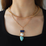 lovefery Wesley Drop Pendant Necklace - Teal