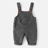 LOVEFERY Baby Denim Suspender Pants Spring and Autumn Baby 0-3 Years Old Fashionable Fashionable Pants Boy Cute Trousers Spring Korean Style