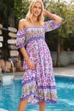 Valen Printed Off The Shoulder Maxi Dress - Pink