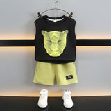 LOVEFERY Boys Summer Suit  New Children's Korean-Style Sleeveless Fried Street Stylish Two-Piece Suit Fashion Baby Summer Thin