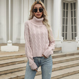 LOVEFERY 2025 women's clothing popular autumn and winter new turtleneck twist sweater knitted sweater thickened thermal pullover top