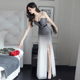 lovefery Evening Dress Women's Fishtail Dress Advanced Sexy Slim Long Temperament Banquet Lace Gradient KTV Girl's Clothes