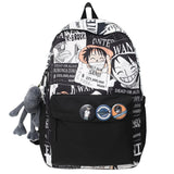 Street Fashion Printed Student Schoolbag Casual Junior High School Student Bag Fashion Brand Printing Cartoon Schoolbag Male and Female Students