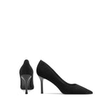 Women's Work Shoes Business Ol Pumps Stiletto Mid-Heel High Heel  Spring New Fine Heel with Black Suede Ceremonial Shoes