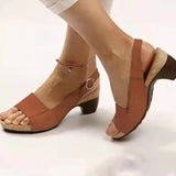 LoveFery Trendy Slouchy Women's Spring Buckle Chunky Heels