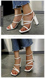 Chic And Strappy Square Toe Block Heels