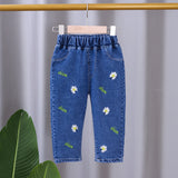 LOVEFERY New Korean Style Spring and Autumn Girls' Jeans Trousers Children's Spring and Autumn Baby Spring Clothing Loose Western Style Pants