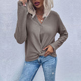 LOVEFERY Autumn long-sleeved pullover knitted sweater women's Popular trade explosion New popular new waffle kink bottoming top