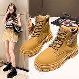 Couple Boots  Autumn and Winter New British Style Thick Bottom All-Match Motorcycle Boots Xiaohongshu Same Style Worker Boots