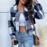 LOVEFERY women's clothing New3 autumn and winter 2025   short plaid cardigan shirt retro jacket jacket