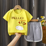 LOVEFERY Children's Summer Clothing Children's Cotton T-shirt Underwear Suit Boy Girl Baby Baby Short Sleeve Shorts One Piece Dropshipping