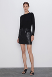 PU Faux leather Mini Skirt