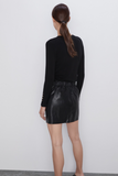 PU Faux leather Mini Skirt