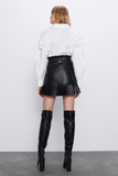 PU Mini Skirt With Belt