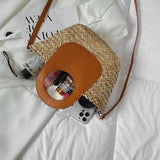 lovefery - Straw Summer Beach Bag Women Vintage Handmade Woven Shoulder Bag Shell Fashion Tote Vacation Casual Bucket Bag