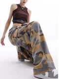 lovefery Loose Splashed Ink Speaker Camouflage Pants Trendy Hip-hop Vintage Versatile Work Clothes Pants Wide Leg Pants Women's Jeans