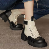 lovefery Winter Women Platform Ankle Chelsea Boots New Mid Heels Shoes Chunky Motorcycle Boots Party Designer Gladiator Pumps