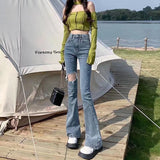 lovefery Women Pant Woman Jeans High Waist Denim Pants Wide Leg Denim Clothing Blue Jeans Vintage Quality  Fashion Straight Pants