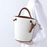 LoveFery - Handbags For Women Luxury Designer Bucket Bag PU Leather Material Party Simple Contrasting Style Small Fast Delivery