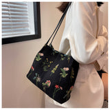 LoveFery - Luxury Brand Large Flowers Tote Bag New High-quality Fabric Women's Designer Handbag High Capacity Shoulder Bags