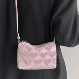 LoveFery - Pink Women Handbag Heart Casual Sweet Cute Shoulder Bag Autumn Winter New Korean Style Luxury Designers Square Bag