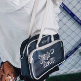 LoveFery - Retro American Style Ita Bag Transparent Women Bag Shoulder Bags  Baseball Crossbody Bags Handbags Coin Purses High Capacity