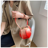 LoveFery - sac a main Luxury Designer Handbag Women Small Round Design Leather Hand Bag For Women Fashion Bowling Bag Purse Clutches