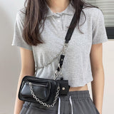 lovefery - Fashion Street Style Female Messenger Bags Chain Women Shoulder Bag Hip-Hop PU Leather Crossbody Bag Coin Bag WHDV2140