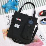 LoveFery - Simple Women Package Print Cute Bear Canvas Bag Handbags Japanese Literary Shoulder Bag Casual Shopping Tote Girl Handbag