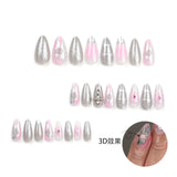 3D Y2K Style Droplet Sensation Fake Nails Starlight Love Pink Color Full Cover Artificial False Nails For Women Daily Salon Use