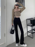 lovefery High-waisted Stretch Tail Flared Jeans Women's Autumn And Winter Slim Straight Tube Lengthened Drape Floor Mopping Pants