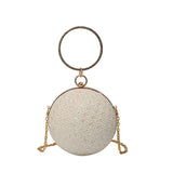 Sparkly Round Evening Purses for Women Shiny Diamonds Handbag Unusual Party Mini Small Bags Fashion Luxury Shoulder Bag Woman