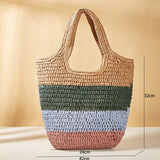 LoveFery - Fashion Straw Women Shoulder Bags Paper Woven Female Handbags Large Capacity Summer Beach Straw Bags Casual Tote Purses