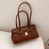 Solid Leather Handbag For Women High quality Leather Tote Bags 2024 Vintage Trend Shoulder Bag Women's Underarm Bag