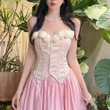 LoveFery Icing Rose Elf Corset Top and Skirt Bottoms Dress Set