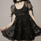 lovefery Delicate Iron Garden Fence Dark Fairycore Dress