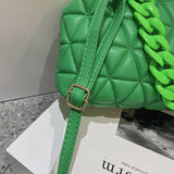 LoveFery - Thick Chain Luxury Designer Bag Women  Spring Luxury Purse And Handbags Small PU Leather Shoulder Bags Crossbody Bag Woven