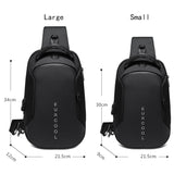 lovefery - Men PVC Multifunctional Shoulder Bags Travel Pack Waterproof USB Sling Chest Bag Messenger Crossbody Pack For Male Female Women