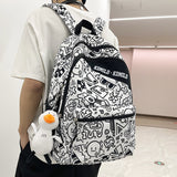 lovefery - Women Backpack Fashion Printing Backpack Mochila For Teenage Travel Backbag Girls Waterproof Nylon Bagpack School Shoulder Bag