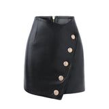 Saanvi Asymmetrical Vegan Leather Skirt