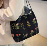 LoveFery - Luxury Brand Large Flowers Tote Bag New High-quality Fabric Women's Designer Handbag High Capacity Shoulder Bags