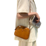 Fashion Simple Genuine Leather Crossbody Bag Top Layer Cowhide Zipper Women Small Square Bag Daily Casual Versatile Shoulder Bag