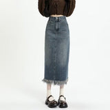 lovefery New Japanese Fashion INS Mid Skirt Art Simple And Lazy Temperament Trend Versatile Natural Waist Skirt For Women