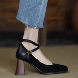 lovefery New Vintage Super High Heels Mary Jane Shoes Women Ankle Buckle Platform Pumps Woman Round Toe Chunky Heeled Lolita Shoes